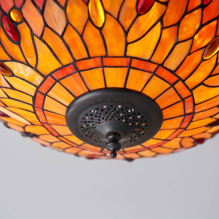 Endon 70721 - Tiffany DRAGONFLY ceiling light 2xE27/60W/230V Ø 41 cm