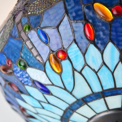 Endon 70722 - Tiffany DRAGONFLY Ceiling Light 2x E27/60W/230V Ø 41 cm