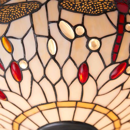 Endon 70723 - Tiffany DRAGONFLY ceiling light 2xE27/60W/230V Ø 41 cm