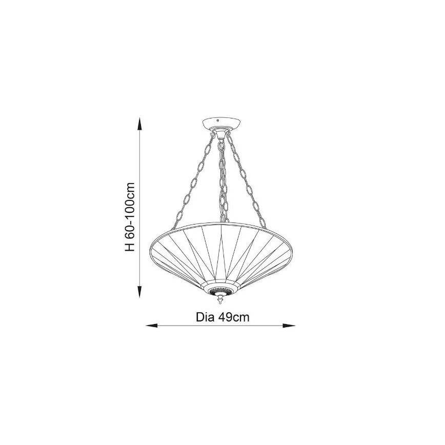 Endon 70754 - Chandelier on a chain DARK STAR 3xE27/60W/230V d. 49 cm