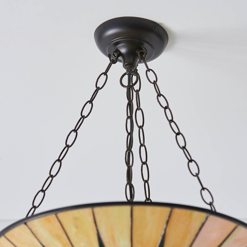 Endon 70754 - Tiffany DARK STAR Chain-hung Chandelier, 3xE27/60W/230V, Ø 49 cm