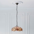 Endon 70824 - Chain-hung Tiffany DRAGONFLY chandelier, 3 x E27 / 60W / 230V, dia. 41 cm