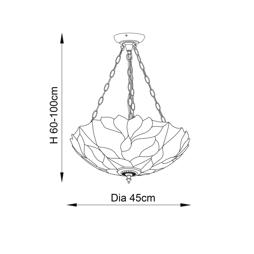 Endon 70946 - Chandelier on a chain BOTANICA 3xE27/60W/230V d. 45 cm