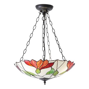 Endon 70946 - Tiffany BOTANICA chain-hung chandelier 3x E27/60W/230V, Ø 45 cm