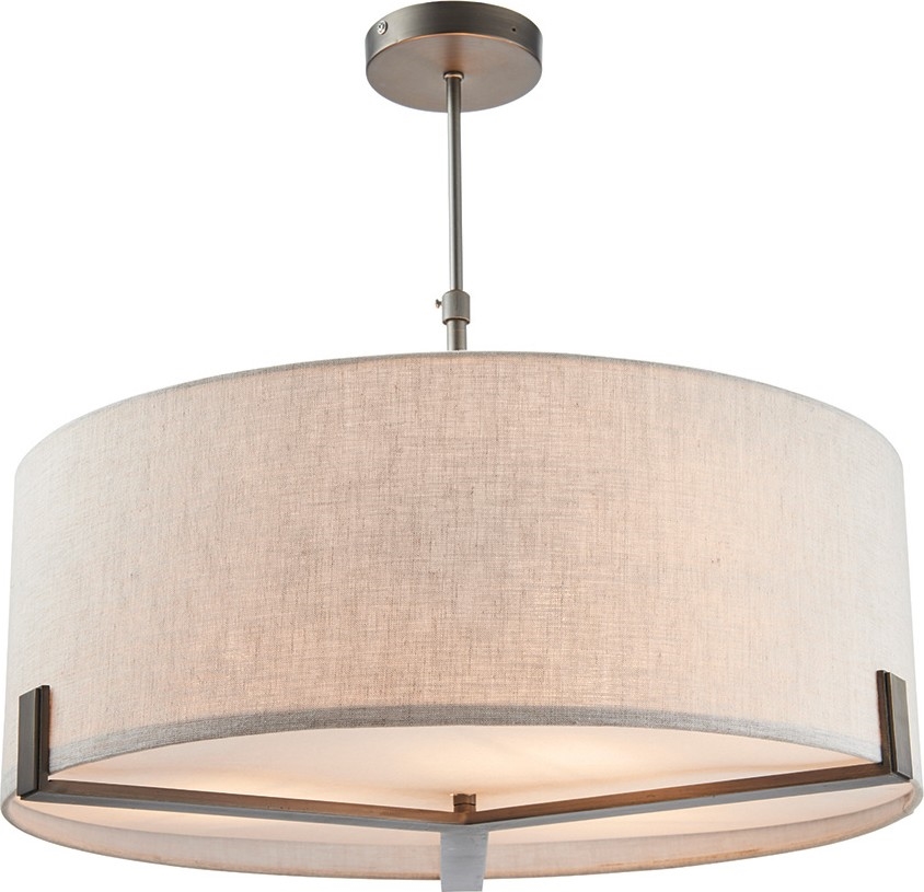 Endon 72635 - Chandelier on a pole HAYFIELD 3xE27/40W/230V matte chrome/grey