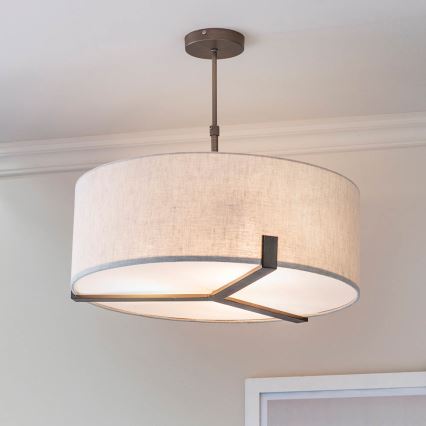 Endon 72635 - Chandelier on a pole HAYFIELD 3xE27/40W/230V matte chrome/grey