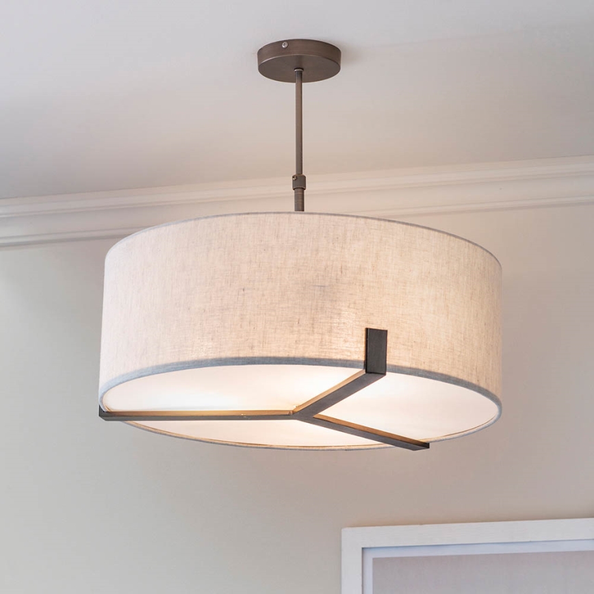 Endon 72635 - Chandelier on a pole HAYFIELD 3xE27/40W/230V matte chrome/grey