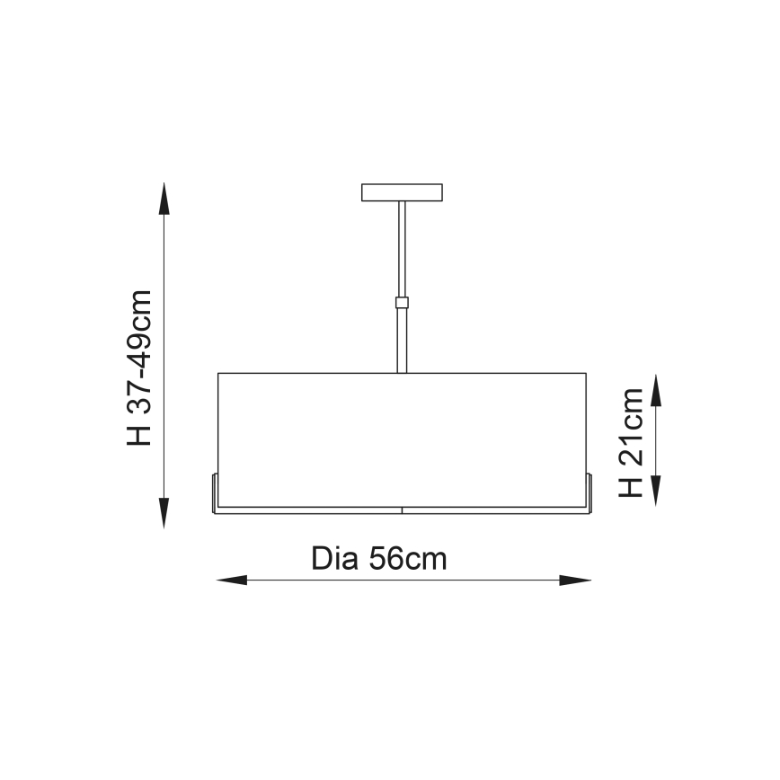 Endon 72635 - Chandelier on a pole HAYFIELD 3xE27/40W/230V matte chrome/grey