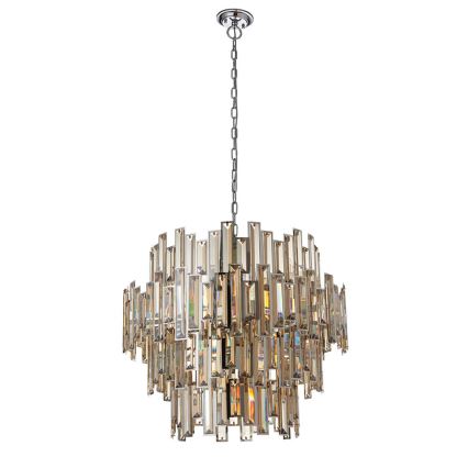 Endon 72746 - VIVIANA Crystal Chain Chandelier 15xE14/40W/230V Polished Chrome/Smoked