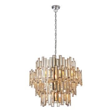Endon 72746 - VIVIANA Crystal Chain Chandelier 15xE14/40W/230V Polished Chrome/Smoked