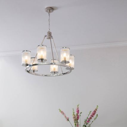 Endon 74128 - Chandelier on a chain EASTON 6xE14/6W/230V shiny chrome