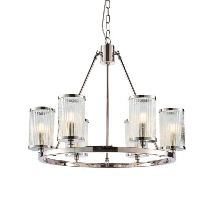Endon 74128 - Chandelier on a chain EASTON 6xE14/6W/230V shiny chrome