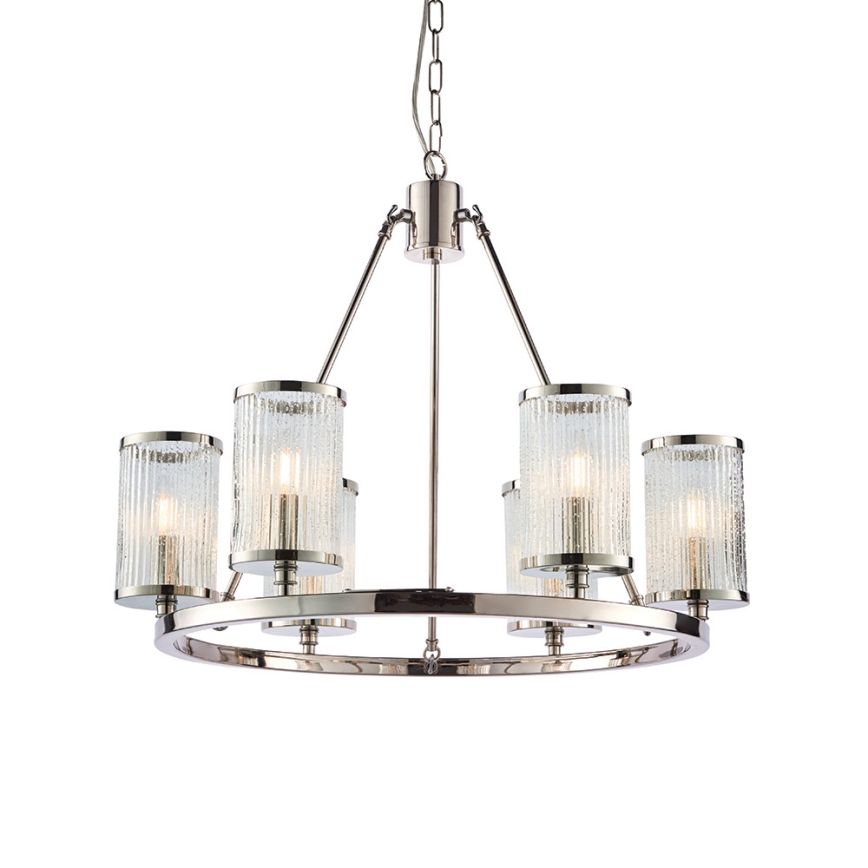 Endon 74128 - Chandelier on a chain EASTON 6xE14/6W/230V shiny chrome