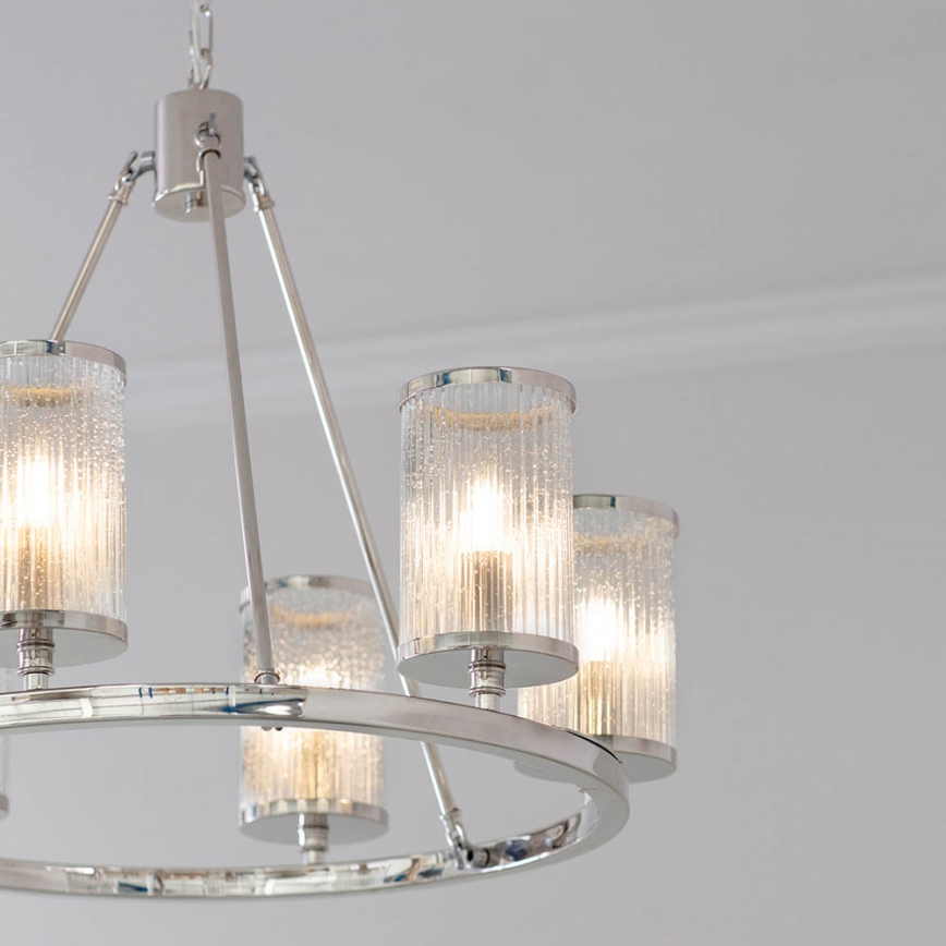 Endon 74128 - Chandelier on a chain EASTON 6xE14/6W/230V shiny chrome