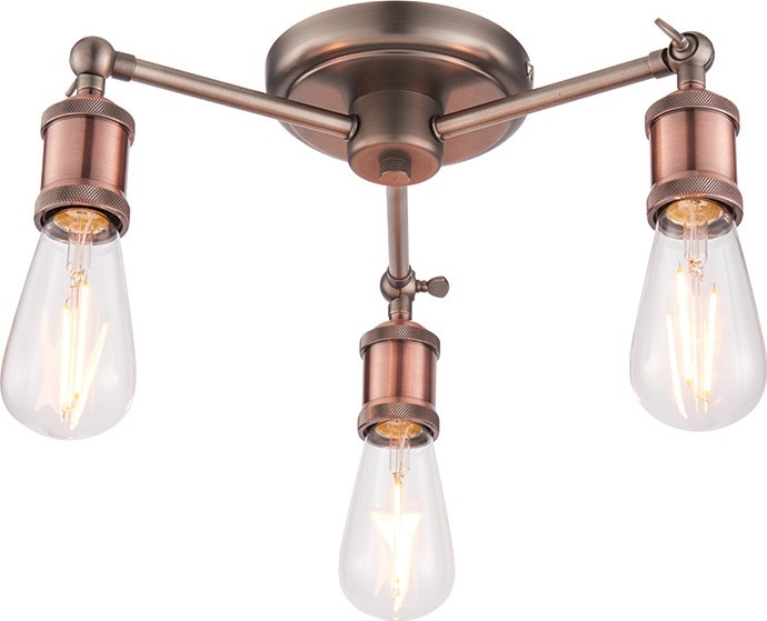 Endon 76124 - HAL Spotlight 3xE27/10W/230V, Matte Chrome/Copper