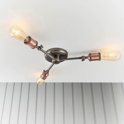 Endon 76124 - HAL Spotlight 3xE27/10W/230V, Matte Chrome/Copper