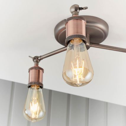 Endon 76124 - HAL Spotlight 3xE27/10W/230V, Matte Chrome/Copper