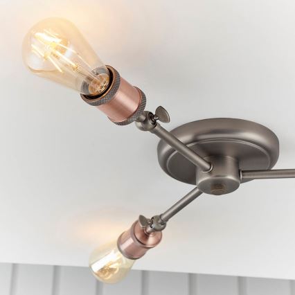 Endon 76124 - HAL Spotlight 3xE27/10W/230V, Matte Chrome/Copper