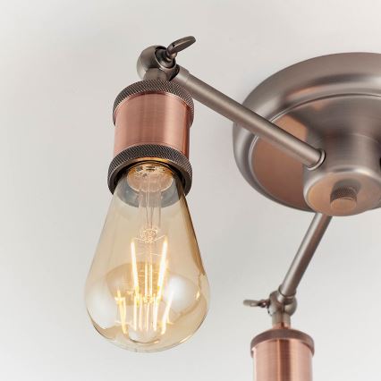 Endon 76124 - HAL Spotlight 3xE27/10W/230V, Matte Chrome/Copper