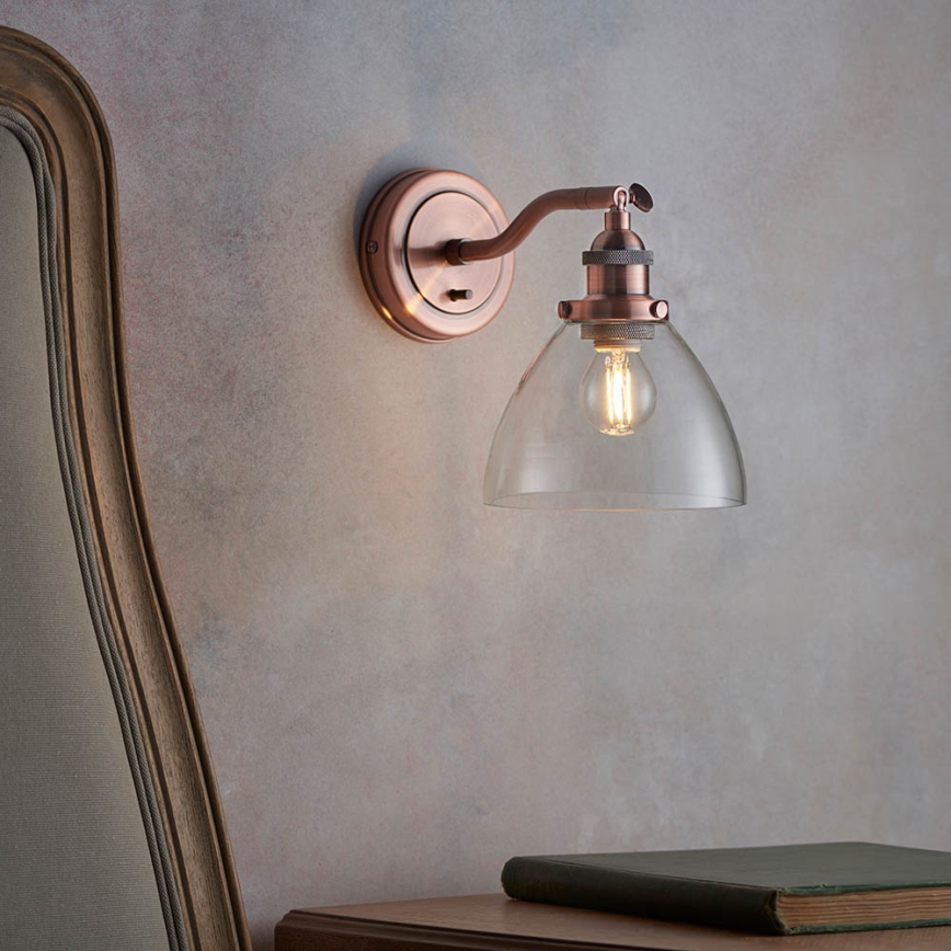 Endon 76334 - HANSEN Wall Spotlight 1xE14/40W/230V Copper