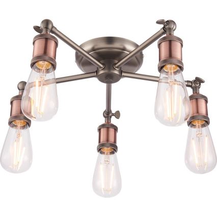Endon 76336 - HAL spotlight 5xE27/40W/230V matte chrome/copper