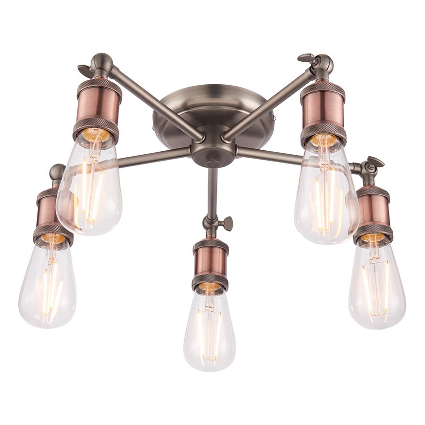 Endon 76336 - HAL spotlight 5xE27/40W/230V matte chrome/copper