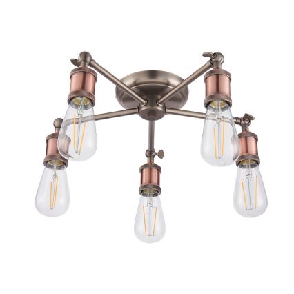 Endon 76336 - HAL spotlight 5xE27/40W/230V matte chrome/copper