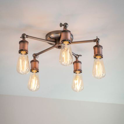 Endon 76336 - Spotlight HAL 5xE27/10W/230V bronze/copper