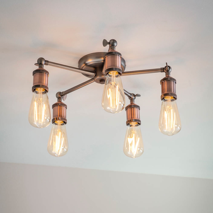 Endon 76336 - Spotlight HAL 5xE27/10W/230V bronze/copper