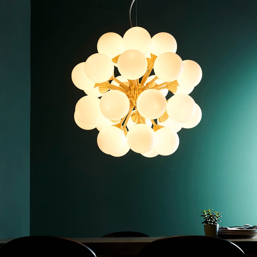 Endon 76499 - Cable-suspended pendant light OSCAR 28xG9/18W/230V gold