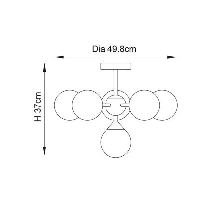 Endon 76501 - OSCAR 6-Light Rod Chandelier 6xG9/5W/230V Gold