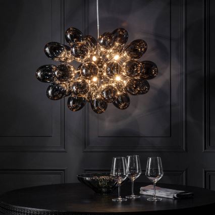 Endon 80124 - Chandelier on a string INFINITY 8xG9/28W/230V black/smoky