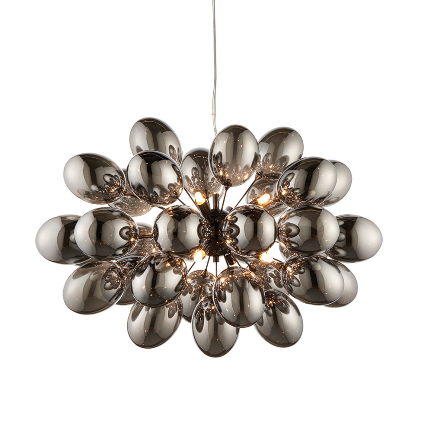 Endon 80124 - Chandelier on a string INFINITY 8xG9/28W/230V black/smoky