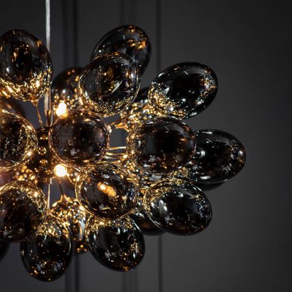 Endon 80124 - Chandelier on a string INFINITY 8xG9/28W/230V black/smoky