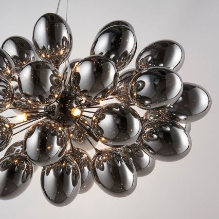 Endon 80124 - Chandelier on a string INFINITY 8xG9/28W/230V black/smoky