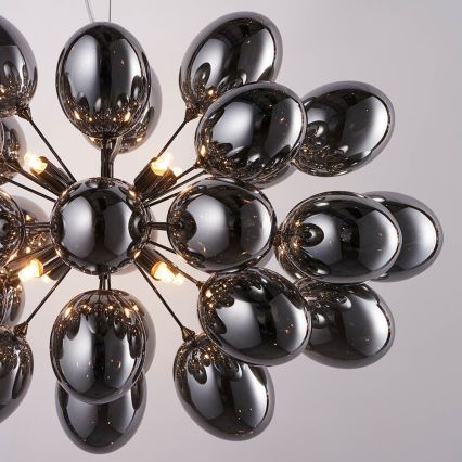 Endon 80124 - Chandelier on a string INFINITY 8xG9/28W/230V black/smoky