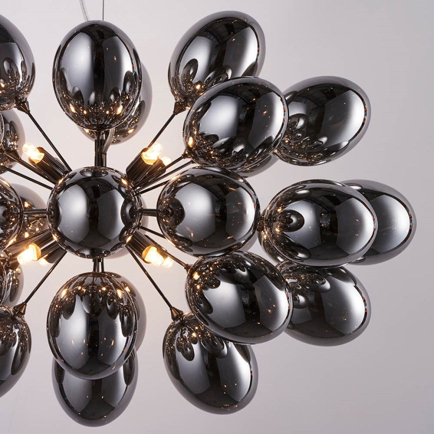 Endon 80124 - Chandelier on a string INFINITY 8xG9/28W/230V black/smoky