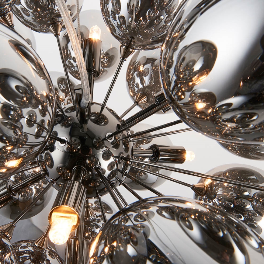 Endon 80124 - Chandelier on a string INFINITY 8xG9/28W/230V black/smoky