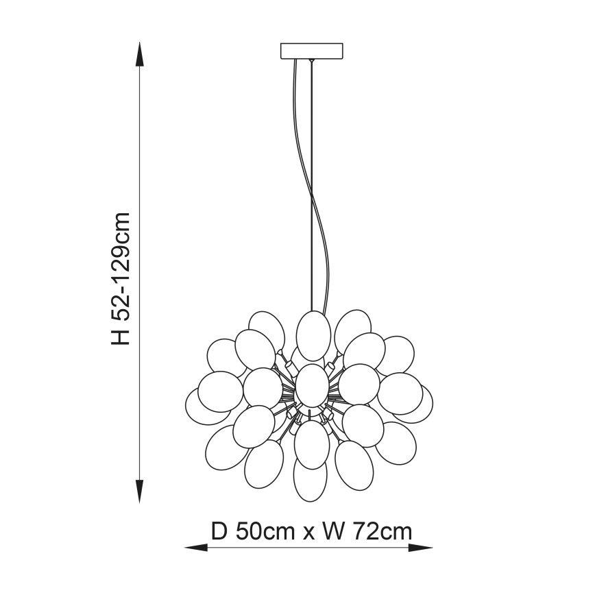 Endon 80124 - Chandelier on a string INFINITY 8xG9/28W/230V black/smoky