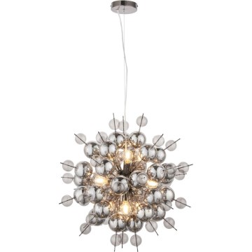 Endon 81583 - Cable-suspended chandelier JOULES 9xE14/7W/230V polished chrome/smoked