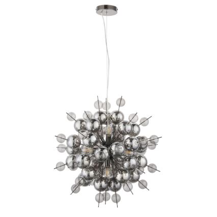 Endon 81583 - Cable-suspended chandelier JOULES 9xE14/7W/230V polished chrome/smoked
