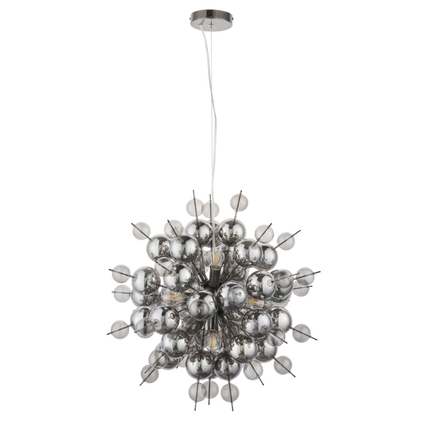 Endon 81583 - Cable-suspended chandelier JOULES 9xE14/7W/230V polished chrome/smoked