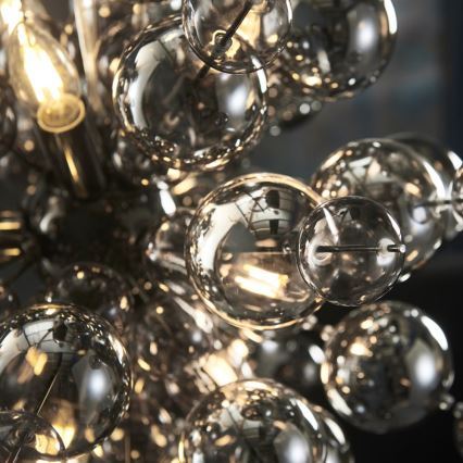 Endon 81583 - Cable-suspended chandelier JOULES 9xE14/7W/230V polished chrome/smoked