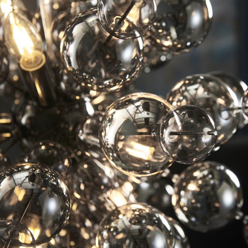 Endon 81583 - Cable-suspended chandelier JOULES 9xE14/7W/230V polished chrome/smoked