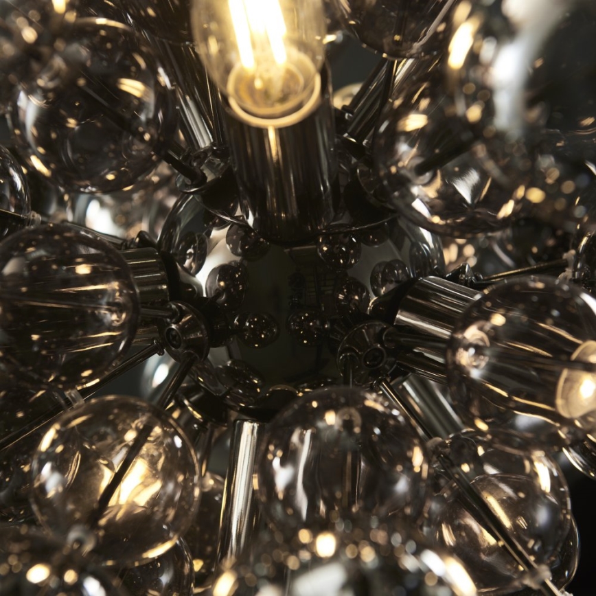 Endon 81583 - Cable-suspended chandelier JOULES 9xE14/7W/230V polished chrome/smoked