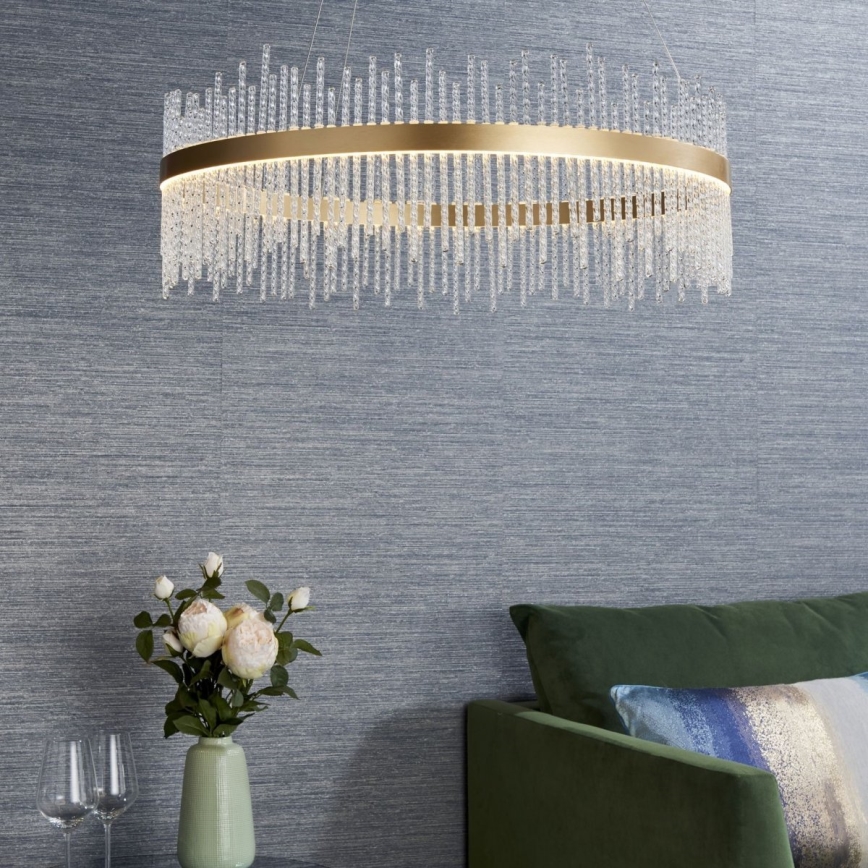 Endon 81908 - LED Dimmable chandelier on a string ADRIEL LED/58W/230V 3000K d. 70 cm gold/clear
