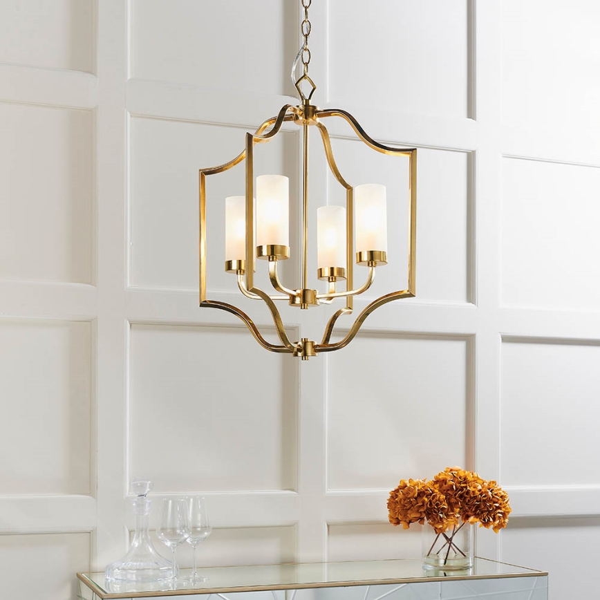 Endon 81914 - EDREA Chain-Hung Chandelier 4xE14/6W/230V, Brass