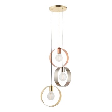 Endon 81922 - HOOP cable pendant light 3x E27/40W/230V, gold/copper/matte chrome