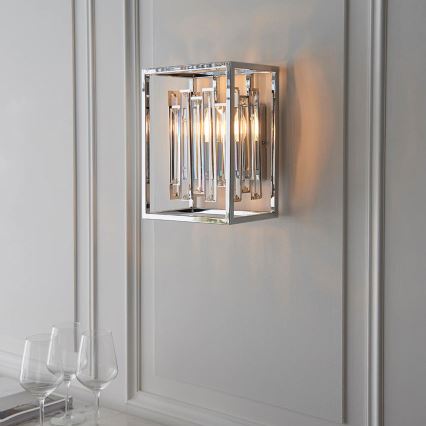 Endon 81932 - ACADIA Wall Light 1xE14/40W/230V, Polished Chrome