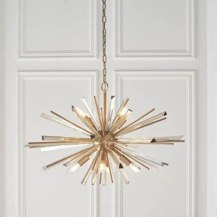 Endon 81935 - Chain-hung chandelier 8xE14/40W/230V gold finish